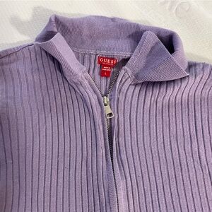 Purple Guess zip up shirt
